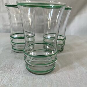 Vintage 1930’s Art Deco Hand Blown/Hand Painted Small Juice Glasses (lot of 3)